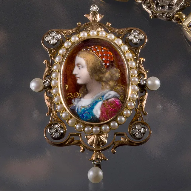 フィレンツェの少女ペンダント＆ブローチ