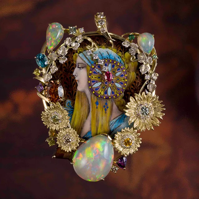 アール・ヌーヴォーエマーユペンダント＆ブローチ